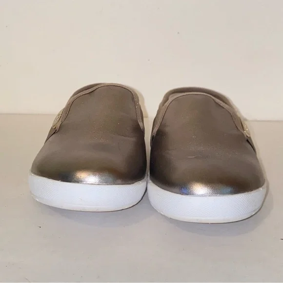 Anne Klein AK Sport Bronze Metallic Slip On Wedge Slides Mules - Picture 6 of 16